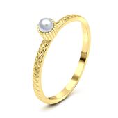 Pearl Gold Plated Silver Rings NSR-2906-GP